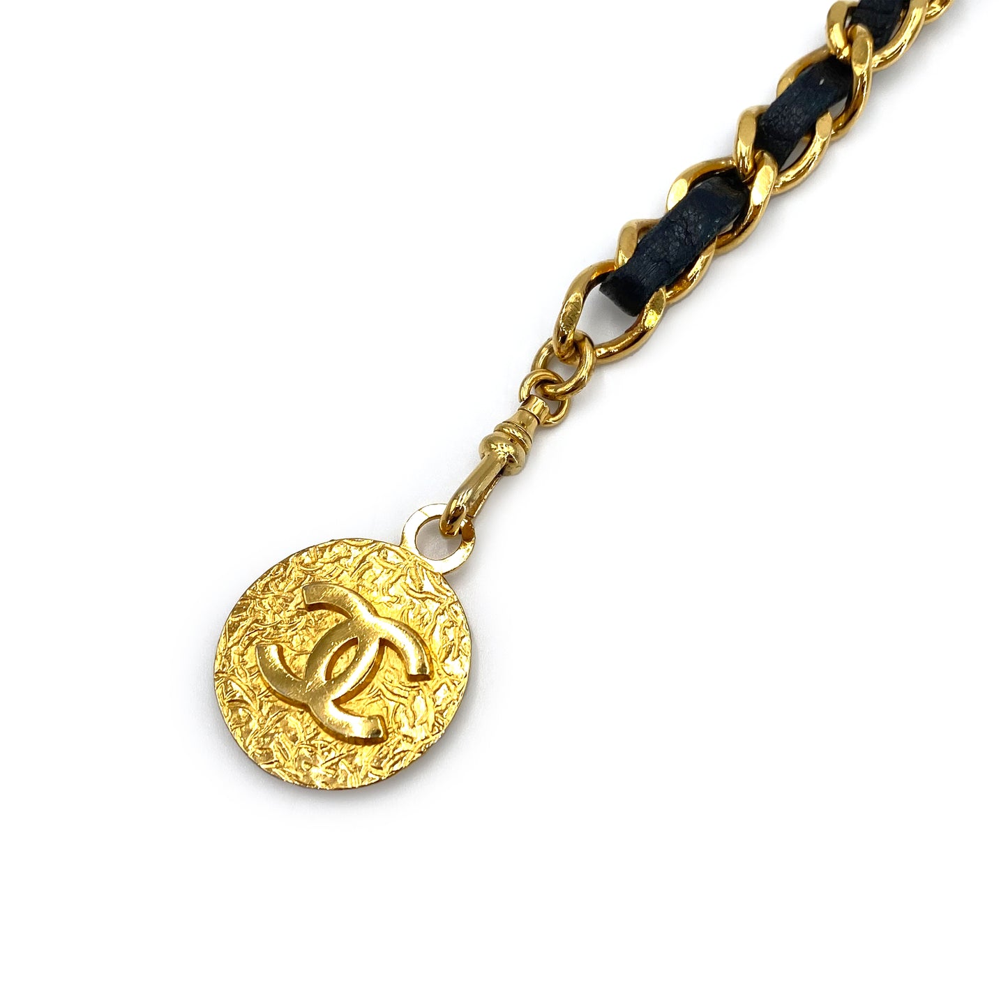 CHANEL VINTAGE CHAIN BELT LEATHER COCOMARK ACCESSORY 90241309