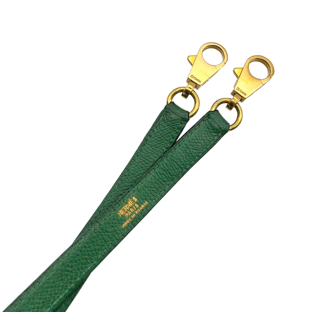 HERMES KELLY BOLIDE GREEN COURCHEVEL SHOULDER STRAP GHW 90241323