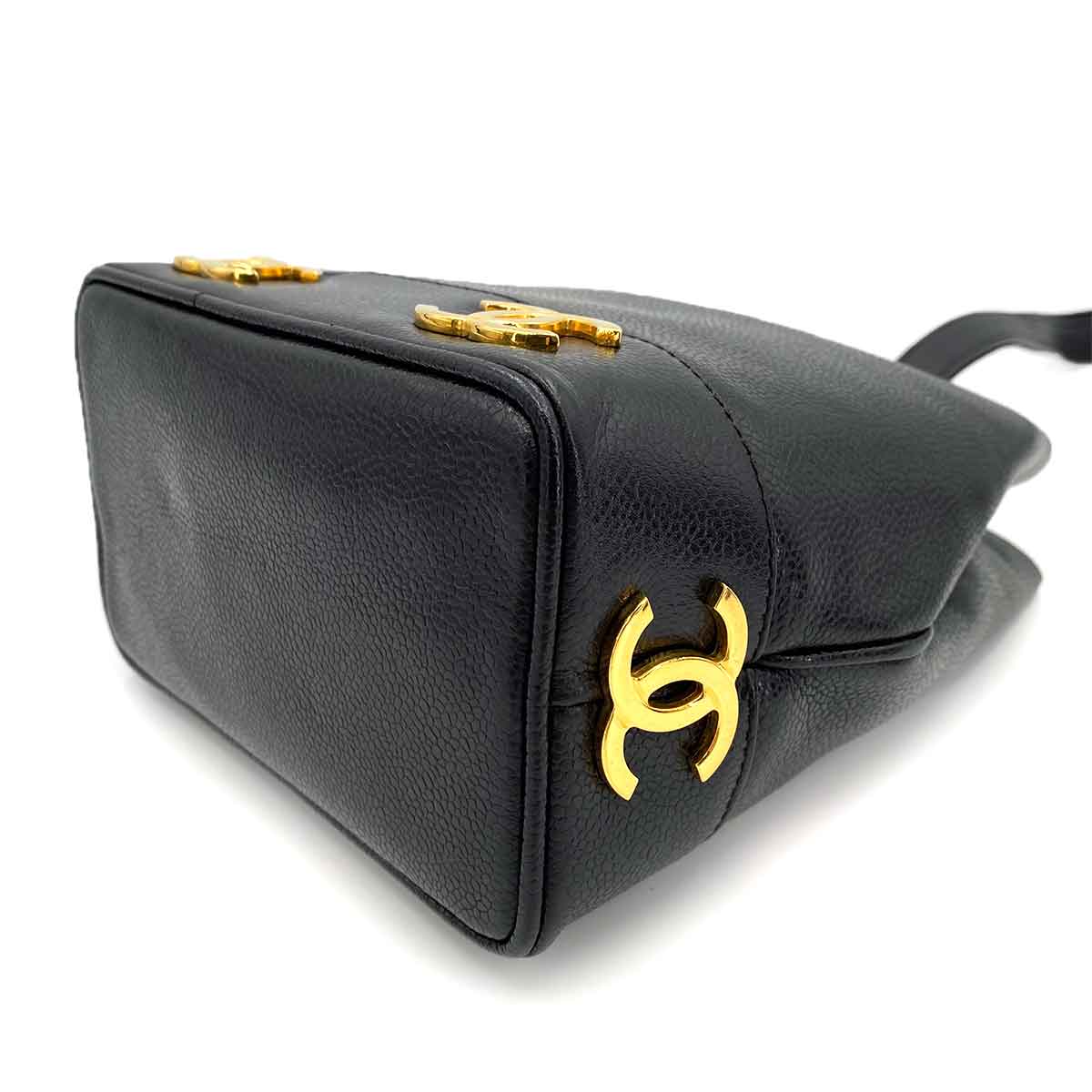 CHANEL VINTAGE COCO ONE SHOULDER BAG BLACK CAVIAR SKIN 90241328