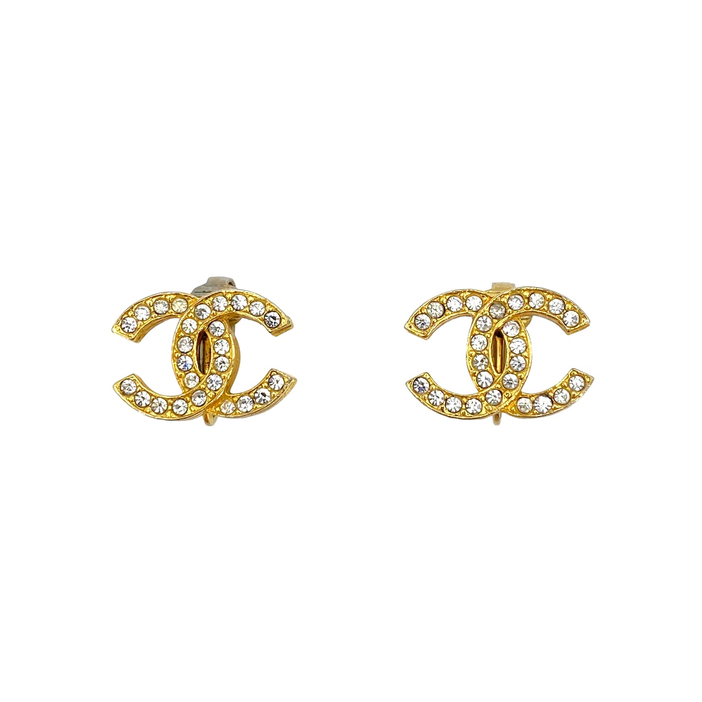 CHANEL VINTAGE EARRINGS COCOMARK RHINESTONE ACCESSORY 90241330