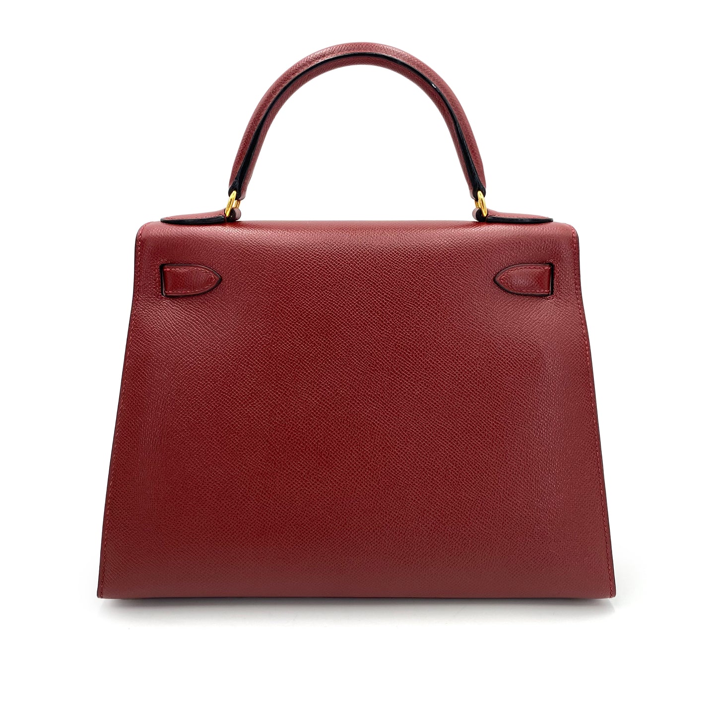 HERMES KELLY 28 SELLIER ROUGE H COUCHEVEL HAND SHOULDER BAG □B 90241638