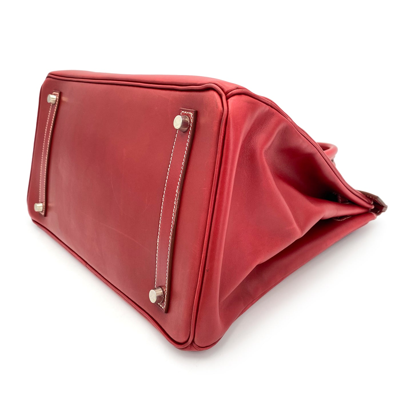 HERMES BIRKIN 35 RED TYPE BOXCALF HAND BAG □C 90241642