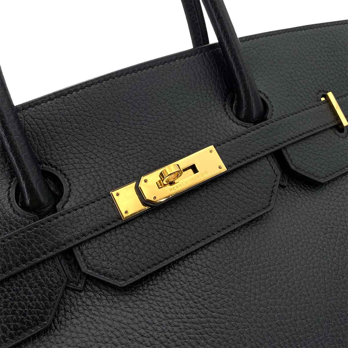 HERMES BIRKIN 40 BLACK ARDENNES HAND BAG 〇Z 90241663