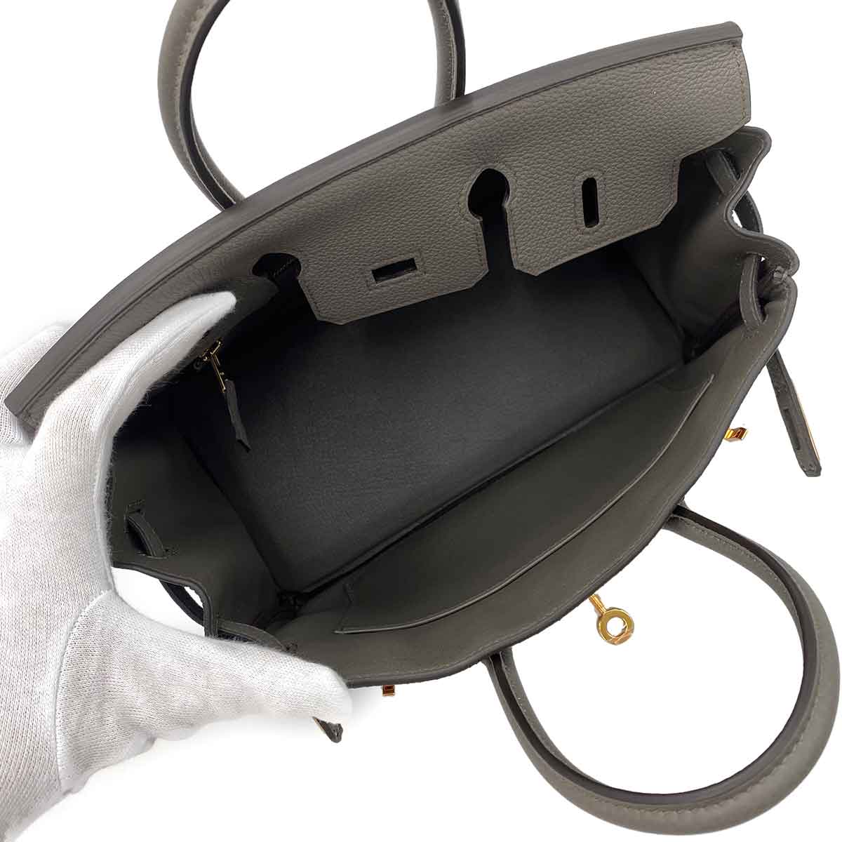 HERMES BIRKIN 25 ETAIN TOGO HAND BAG Z 90241668