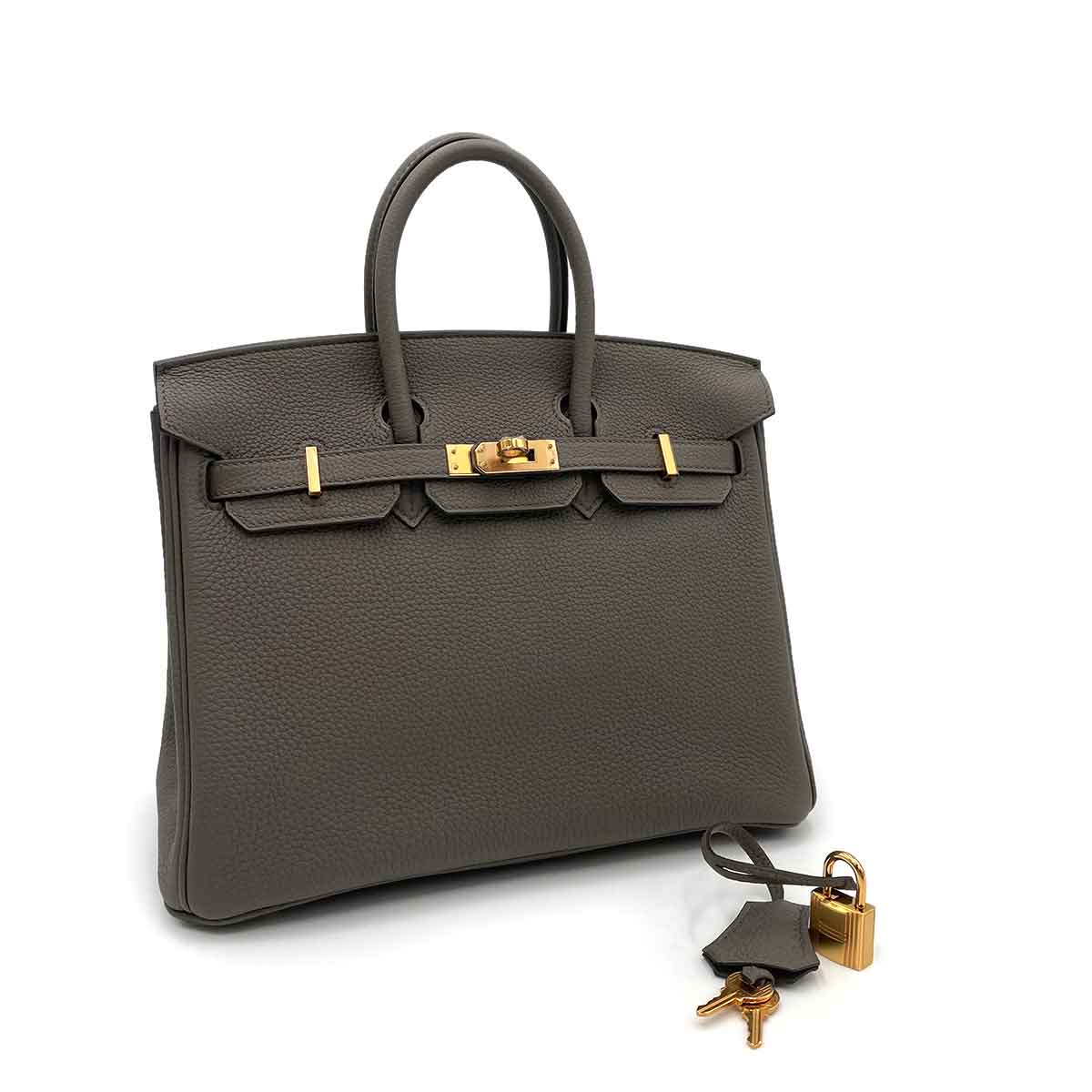 HERMES BIRKIN 25 ETAIN TOGO HAND BAG Z 90241668