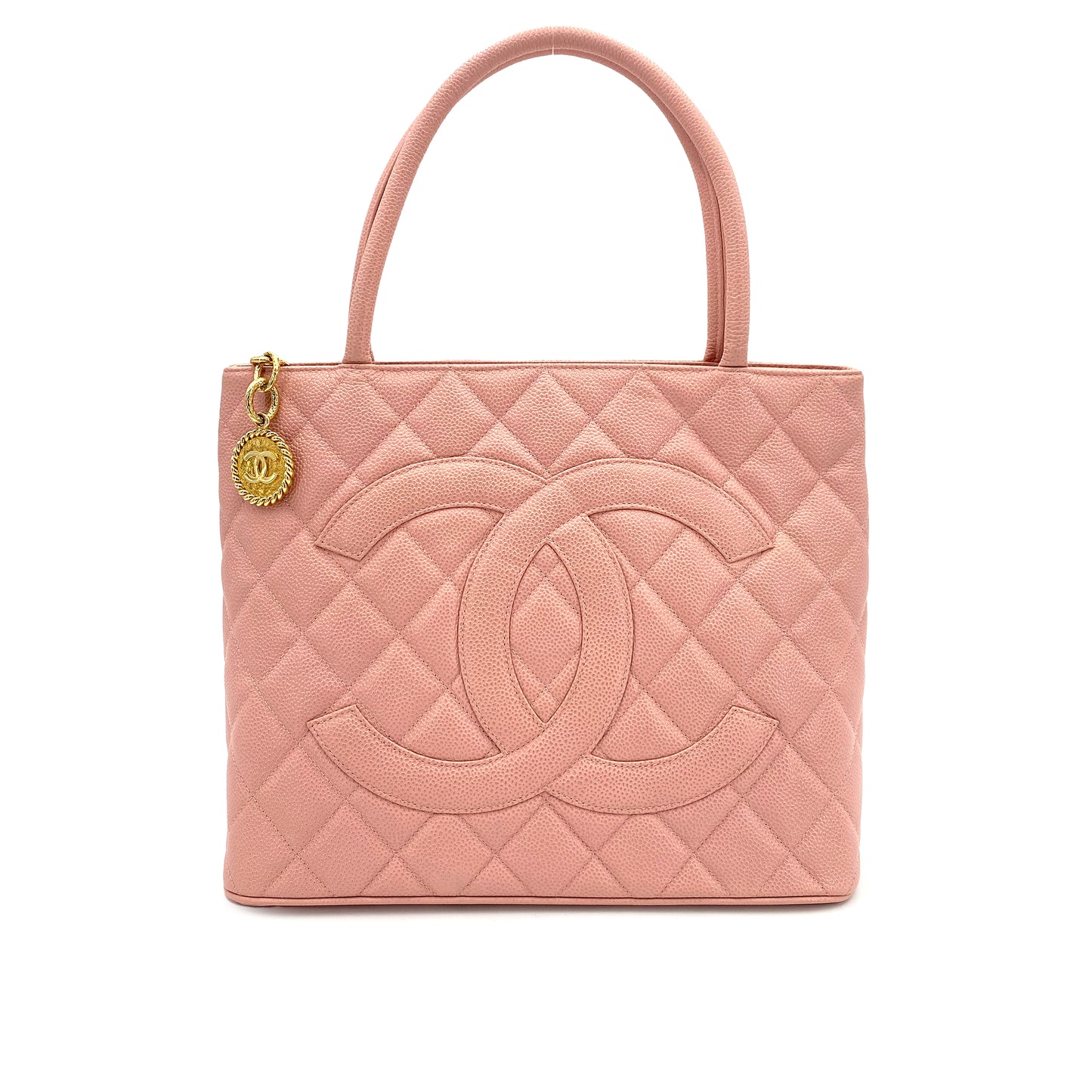 CHANEL VINTAGE MEDALLION TOTE BAG PINK CAVIAR SKIN 90241671