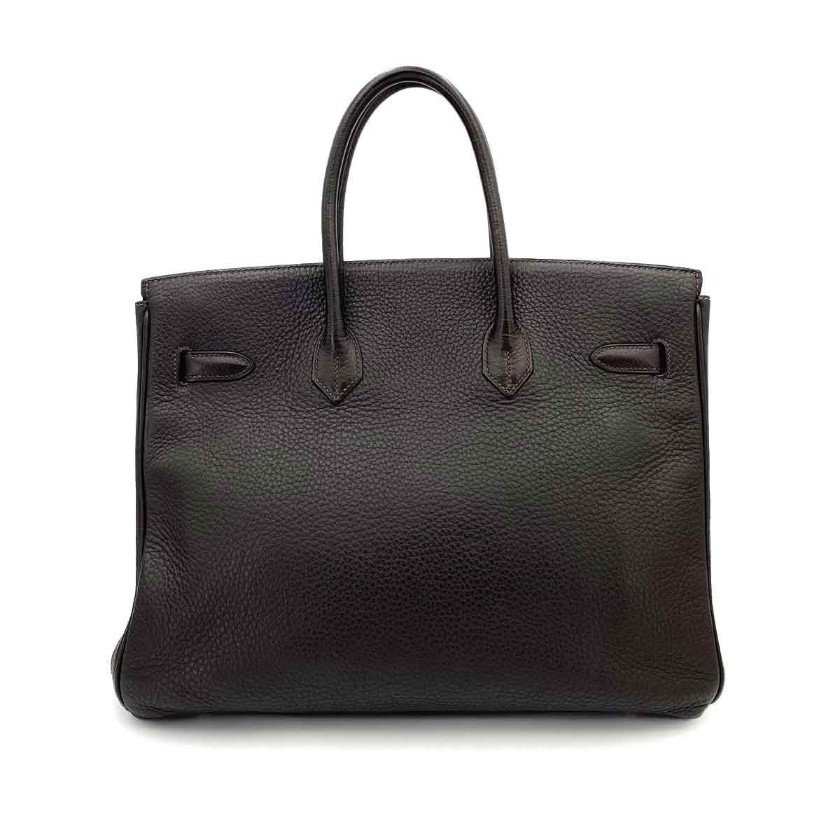 HERMES BIRKIN 35 EBENE TAURILLON CLEMENCE HAND BAG □E SHW 90241686