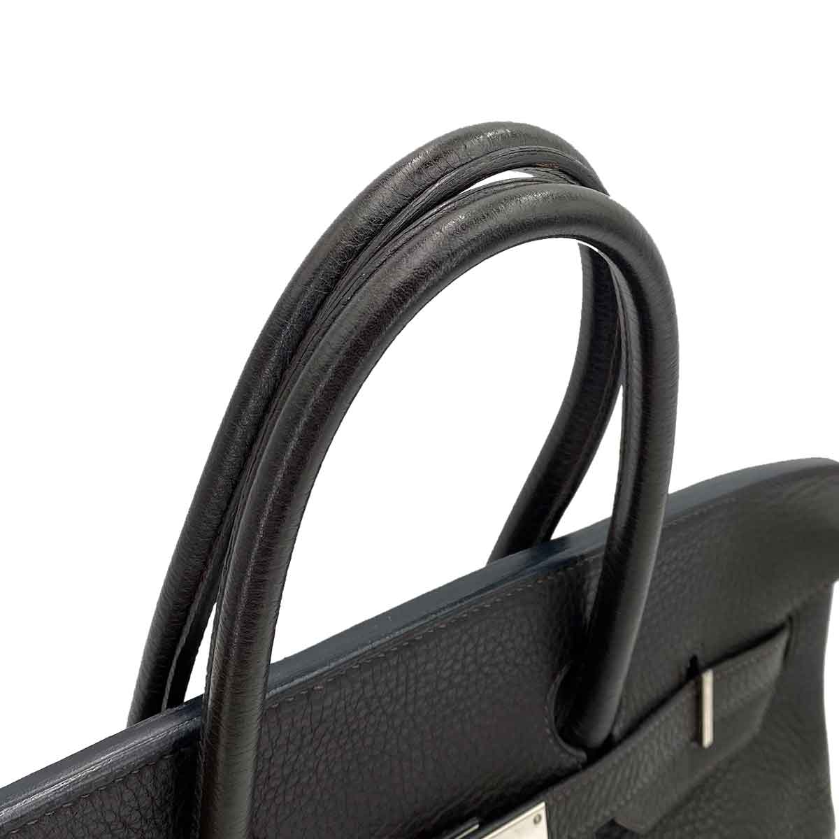 HERMES BIRKIN 35 EBENE TAURILLON CLEMENCE HAND BAG □E SHW 90241686