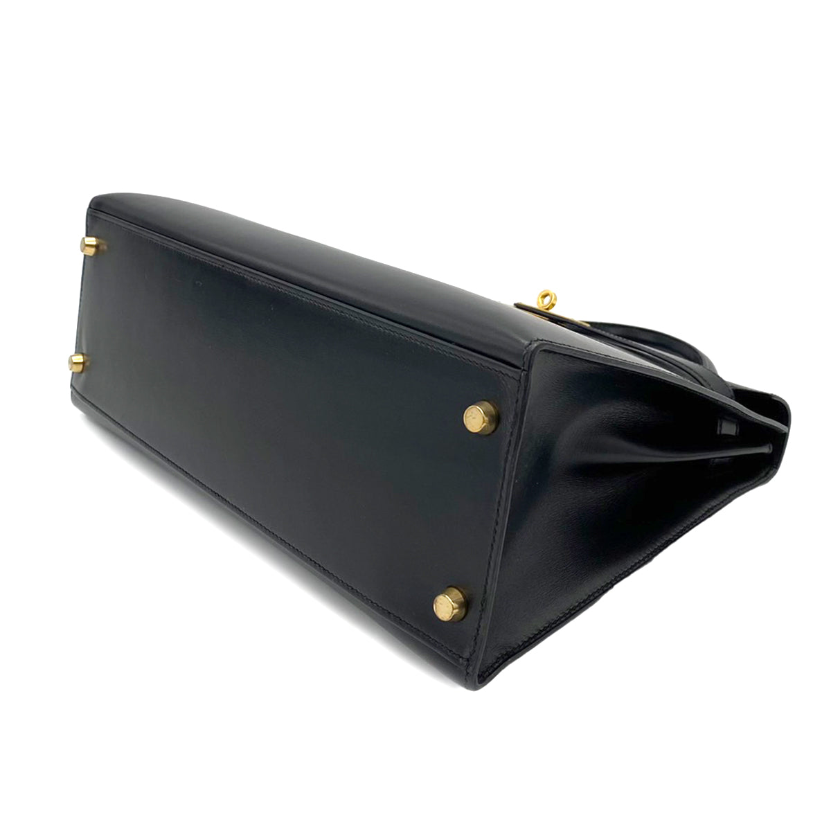 HERMES KELLY 32 SELLIER BLACK BOXCALF HAND SHOULDER BAG □B 90241688
