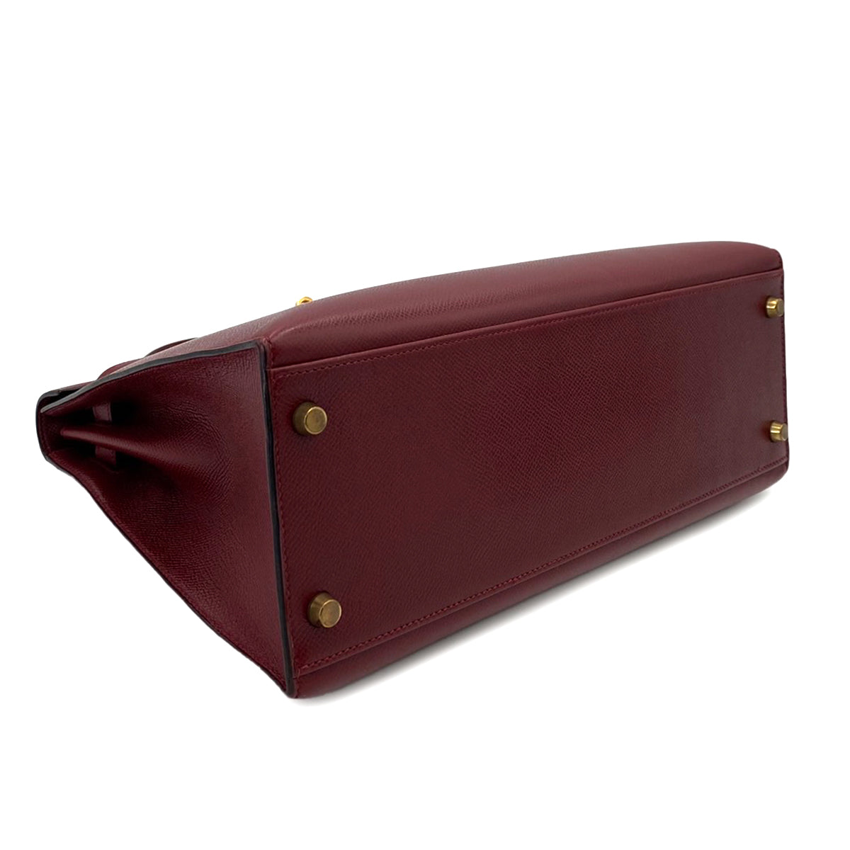 HERMES KELLY 32 SELLIER ROUGE H COUCHEVEL HAND SHOULDER BAG 〇T 90241692
