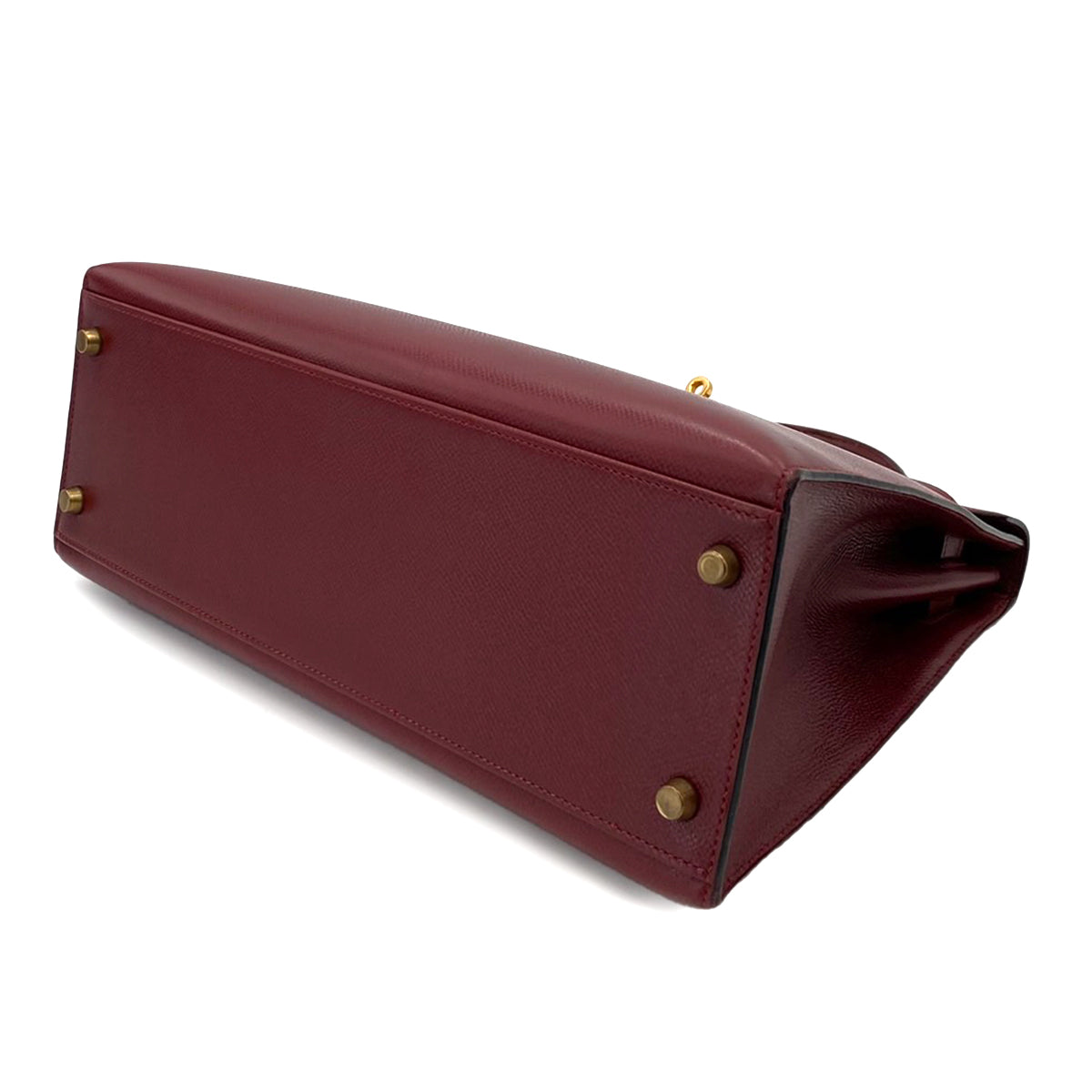HERMES KELLY 32 SELLIER ROUGE H COUCHEVEL HAND SHOULDER BAG 〇T 90241692