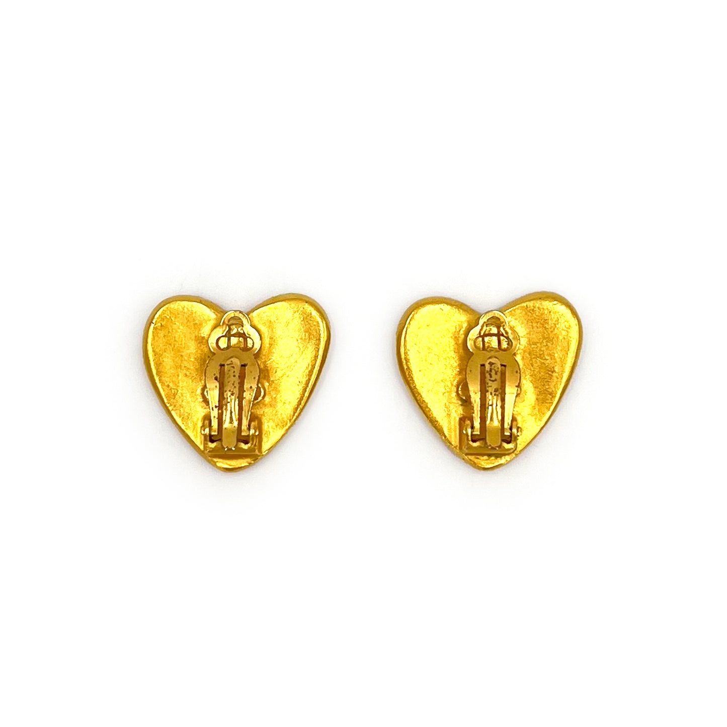 CHANEL VINTAGE EARRINGS HEART COCOMARK ACCESSORY 95P 90241717
