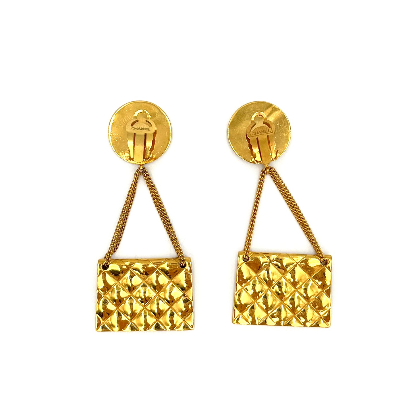 CHANEL VINTAGE EARRINGS COCOMARK MATELASSE BAG MOTIF ACCESSORY 90241721