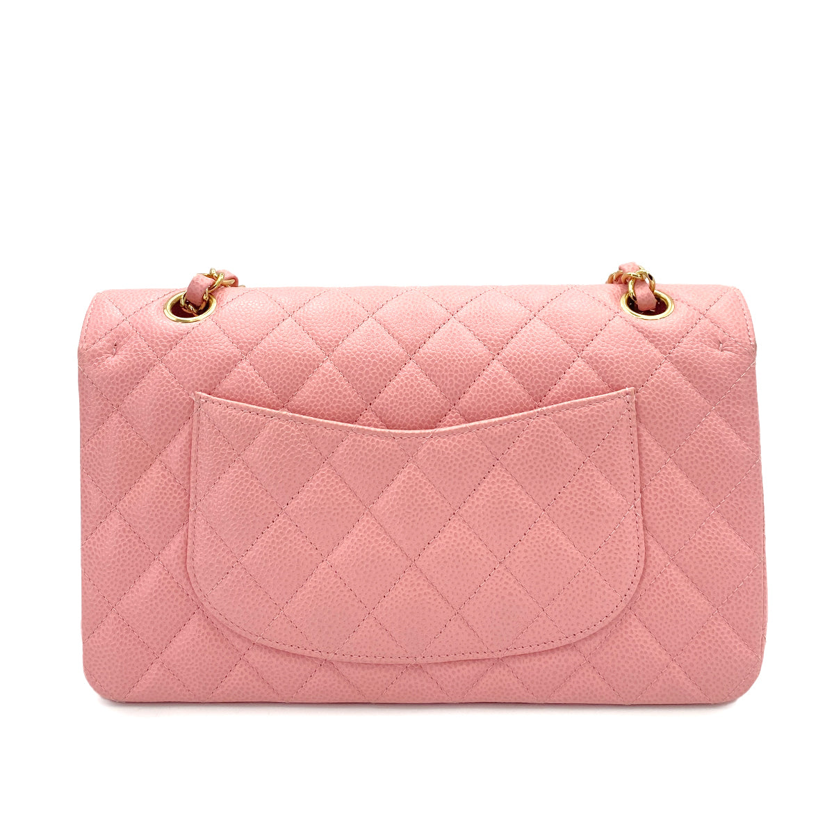 CHANEL VINTAGE CLASSIC FLAP MEDIUM CHAIN SHOULDER BAG PINK CAVIAR SKIN 90241756