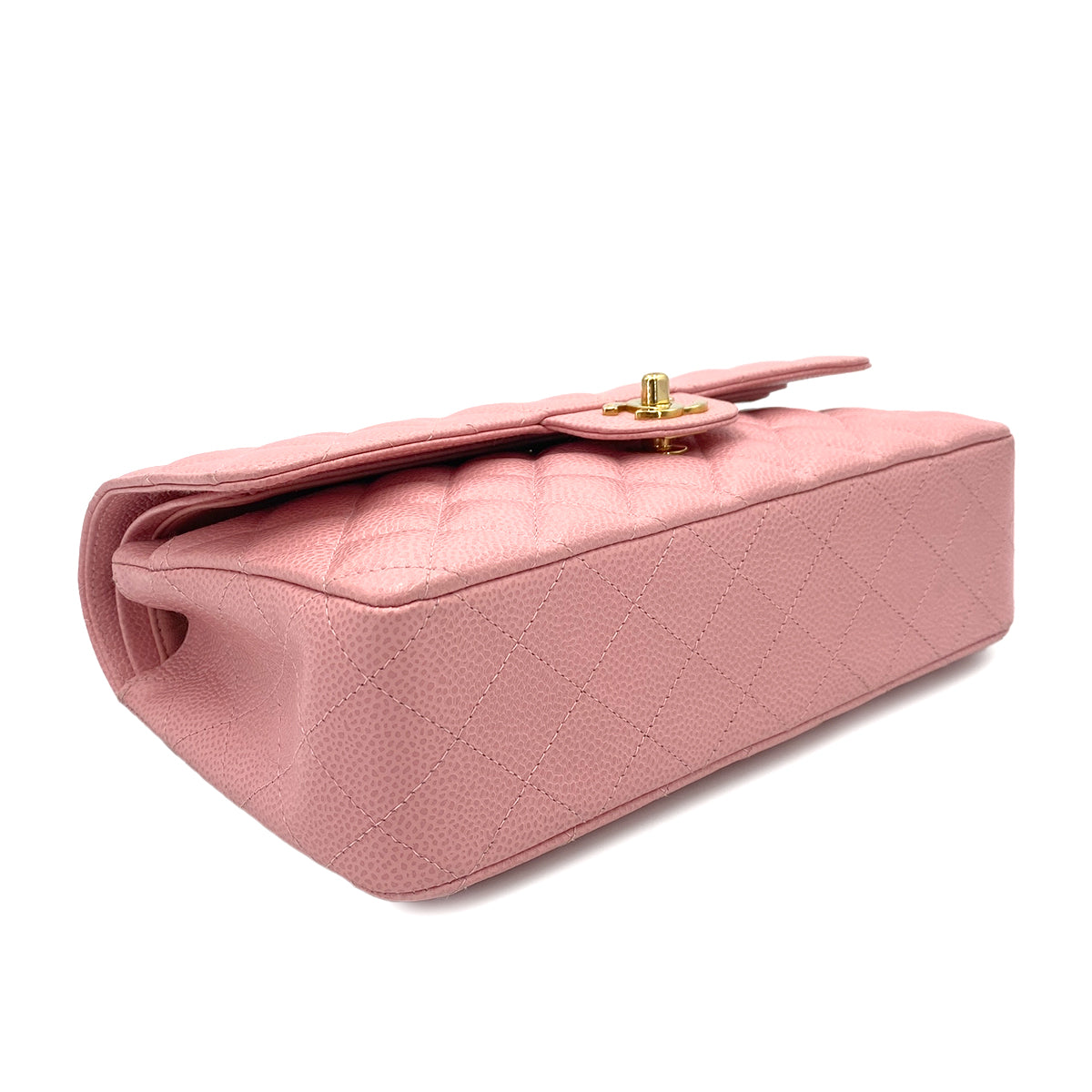 CHANEL VINTAGE CLASSIC FLAP MEDIUM CHAIN SHOULDER BAG PINK CAVIAR SKIN 90241756