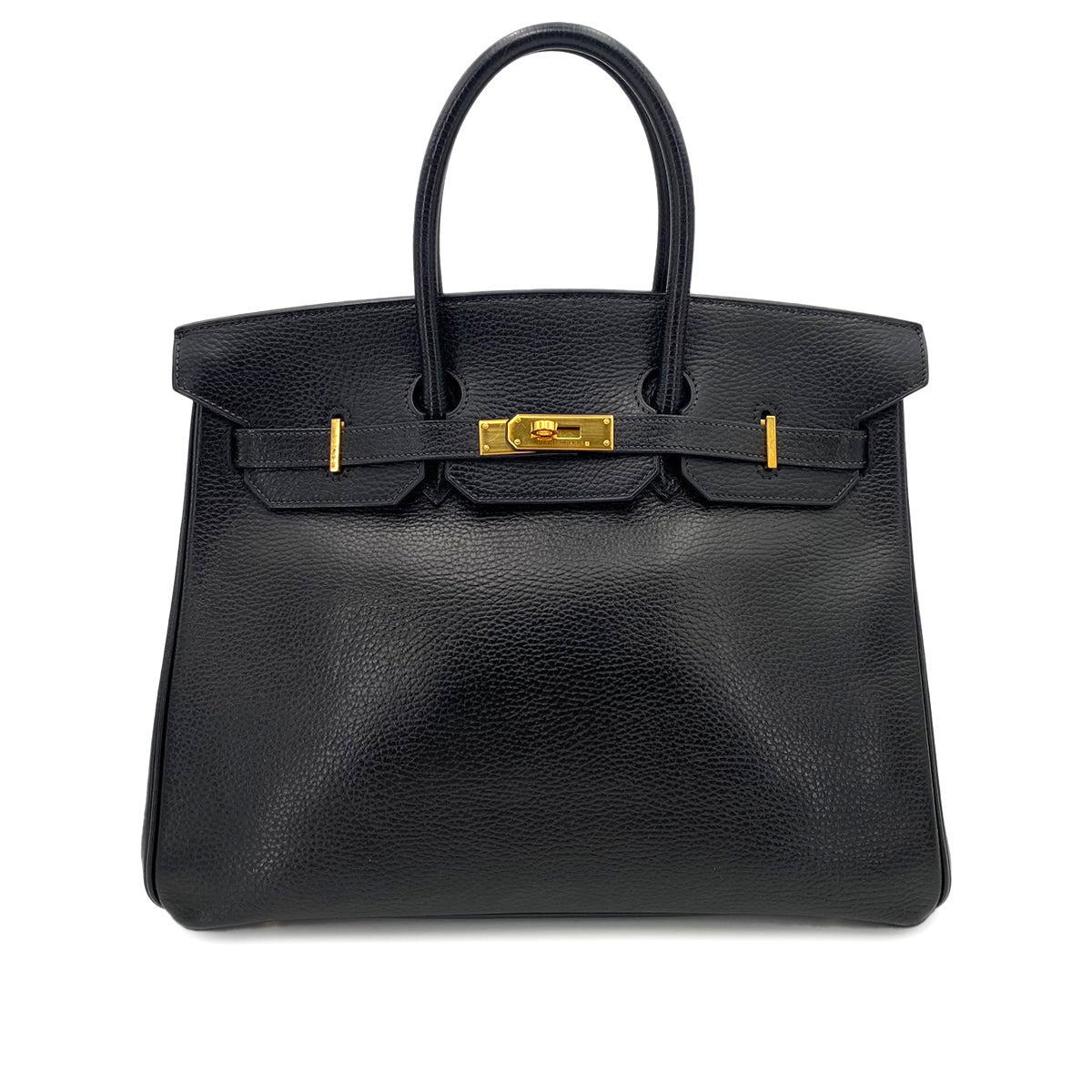 HERMES BIRKIN 35 BLACK ARDENNES HAND BAG □E 90241757