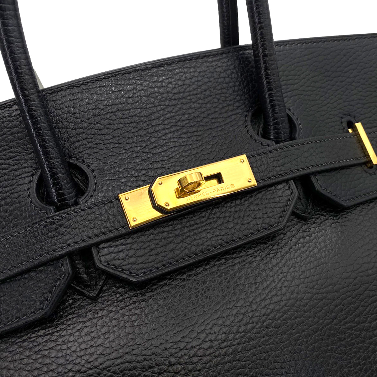 HERMES BIRKIN 35 BLACK ARDENNES HAND BAG □E 90241757