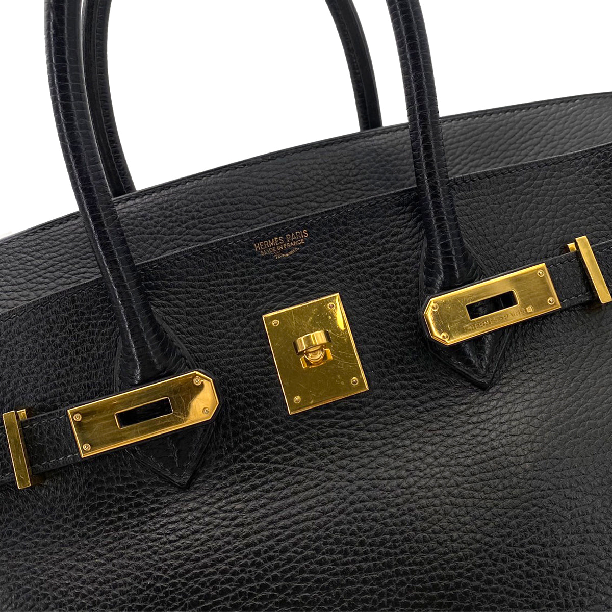 HERMES BIRKIN 35 BLACK ARDENNES HAND BAG □E 90241757