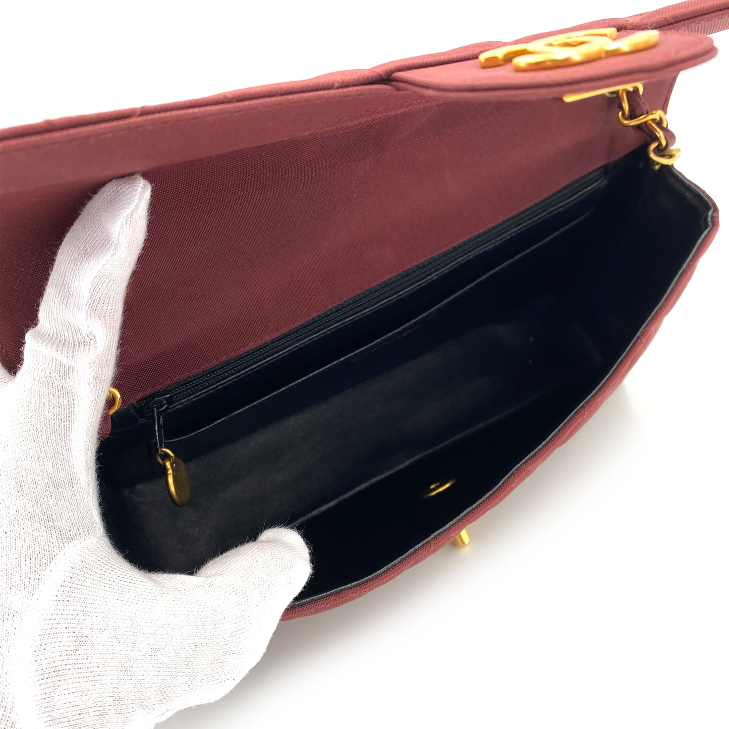 CHANEL VINTAGE MATELASSE CHAIN SHOULDER BAG BORDEAUX NYLON 90241768