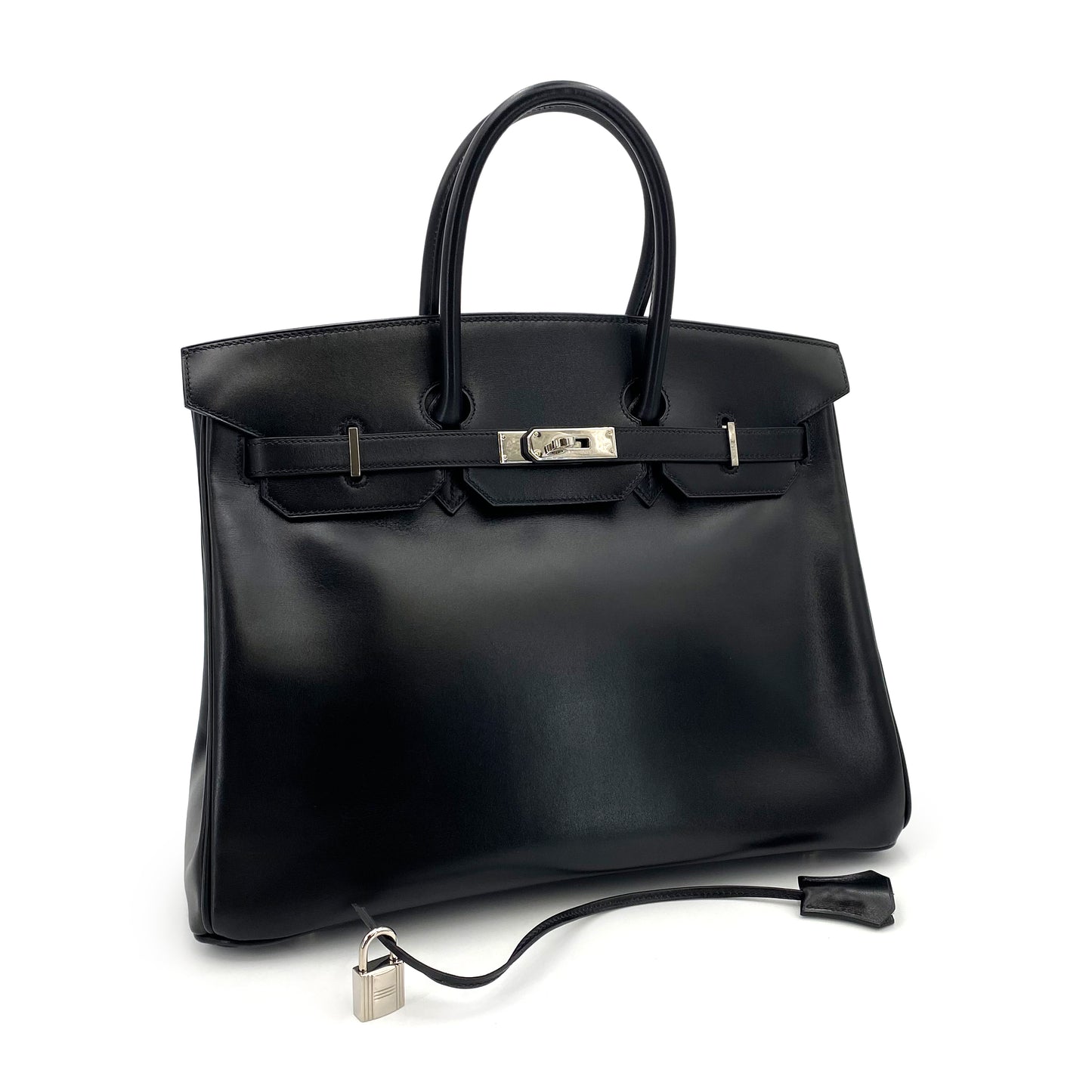HERMES BIRKIN 35 BLACK BOXCALF HAND BAG □D SHW 90241773