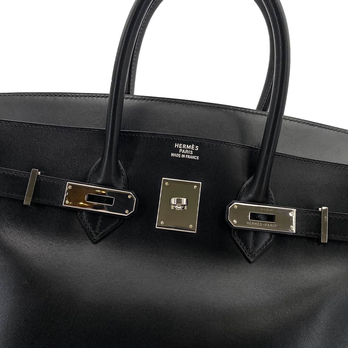 HERMES BIRKIN 35 BLACK BOXCALF HAND BAG □D SHW 90241773