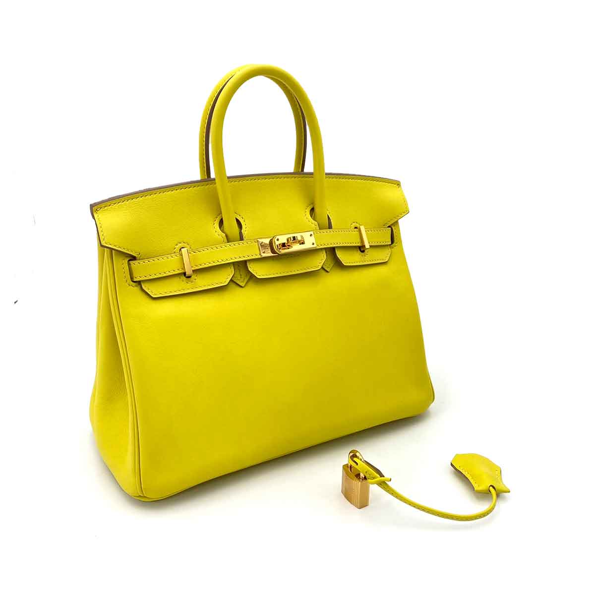 HERMES BIRKIN 25 LIME SWIFT HAND BAG D 90241787