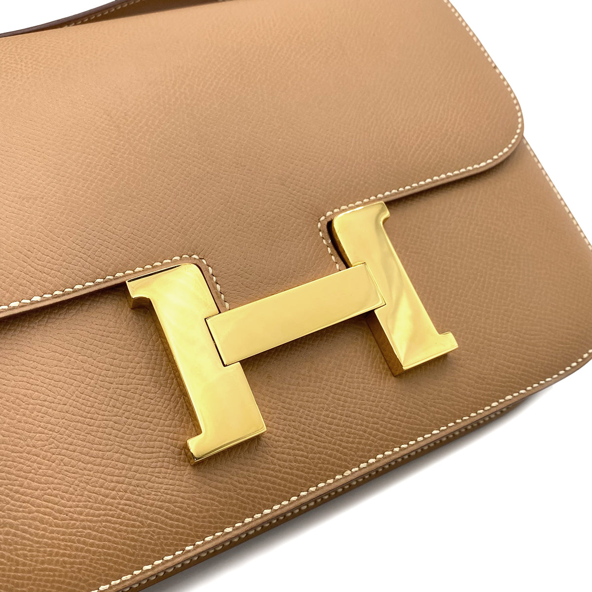 HERMES CONSTANCE 24 NATURAL COUCHEVEL SHOULDER BAG 〇Z 90241796