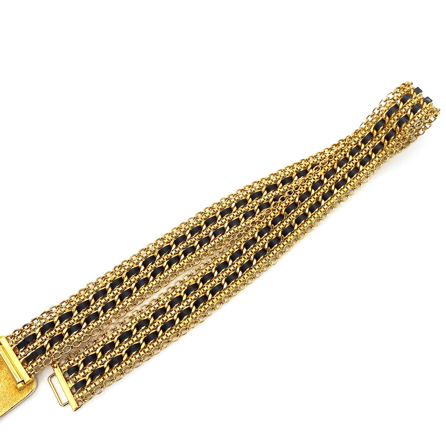 CHANEL VINTAGE CHAIN BELT LEATHER COCOMARK ACCESSORY 96A 90241799