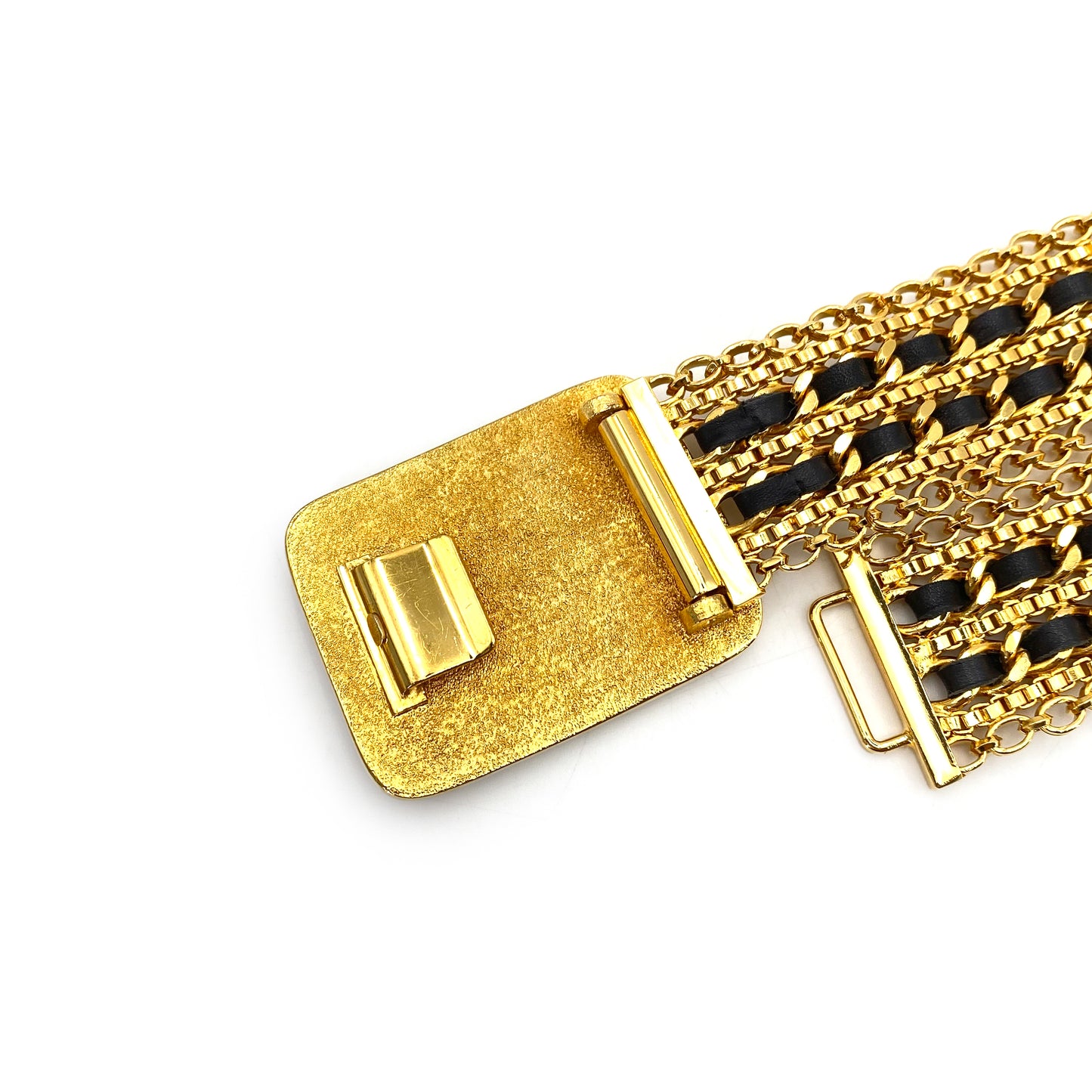 CHANEL VINTAGE CHAIN BELT LEATHER COCOMARK ACCESSORY 96A 90241799