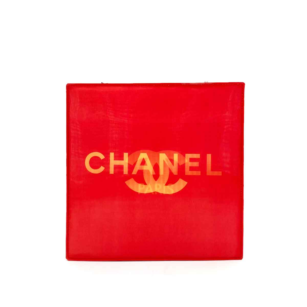 CHANEL VINTAGE COCOMARK HOLOGRAM CHAIN SHOULDER BAG RED NYLON 90242112