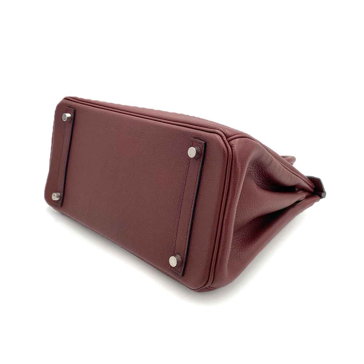HERMES BIRKIN 30 BORDEAUX BASH TREKKING HAND BAG □O 90242122