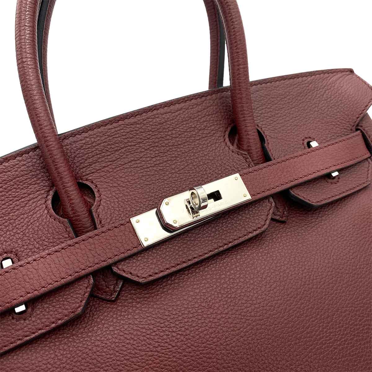HERMES BIRKIN 30 BORDEAUX BASH TREKKING HAND BAG □O 90242122