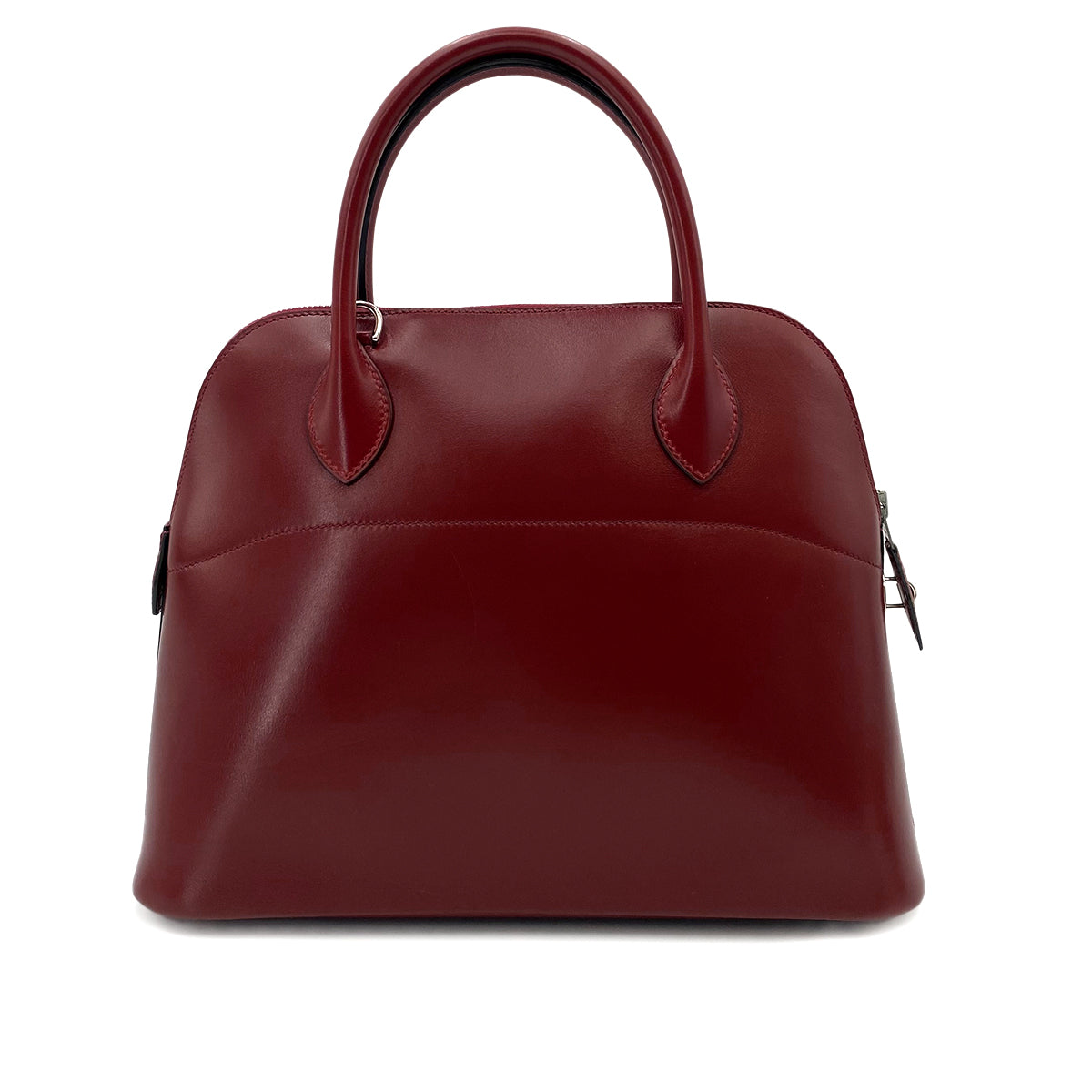 HERMES BOLIDE 31 ROUGE H BOXCALF HAND SHOULDER BAG □D 90242123