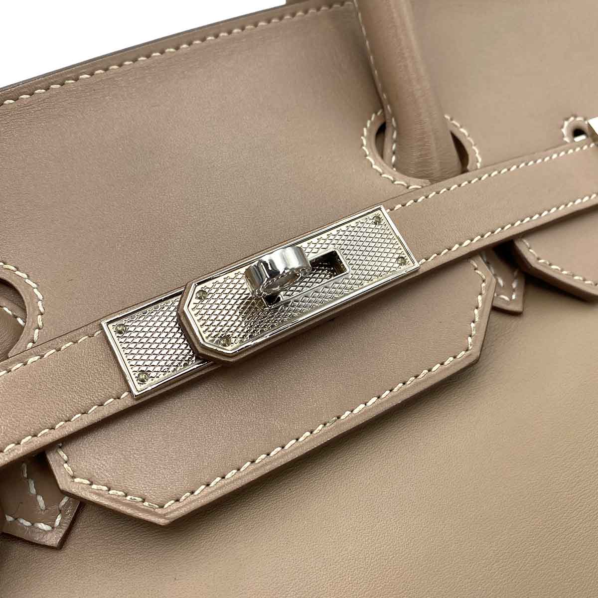 HERMES BIRKIN 35 GUILLOCHE ARGILE VEAU TADELAKT HAND BAG □Q 90242126
