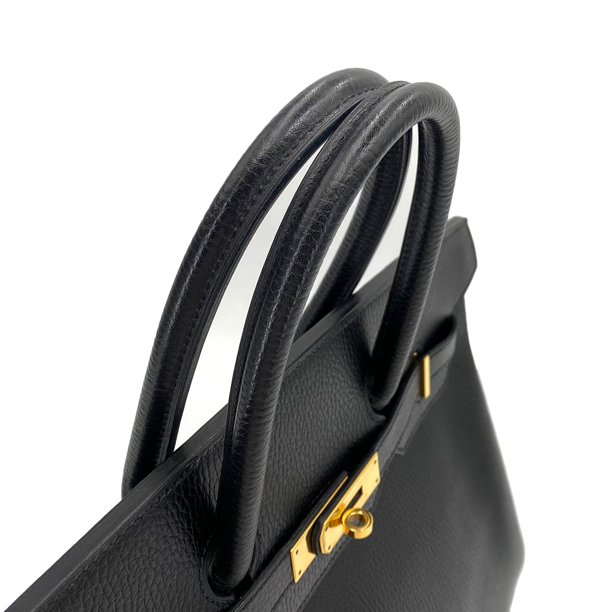HERMES BIRKIN 35 BLACK ARDENNES HAND BAG 〇Y 90242130