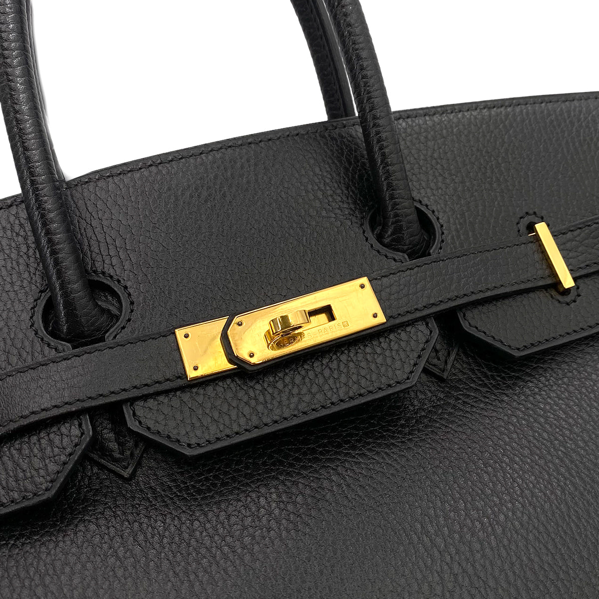 HERMES BIRKIN 35 BLACK ARDENNES HAND BAG 〇Y 90242130