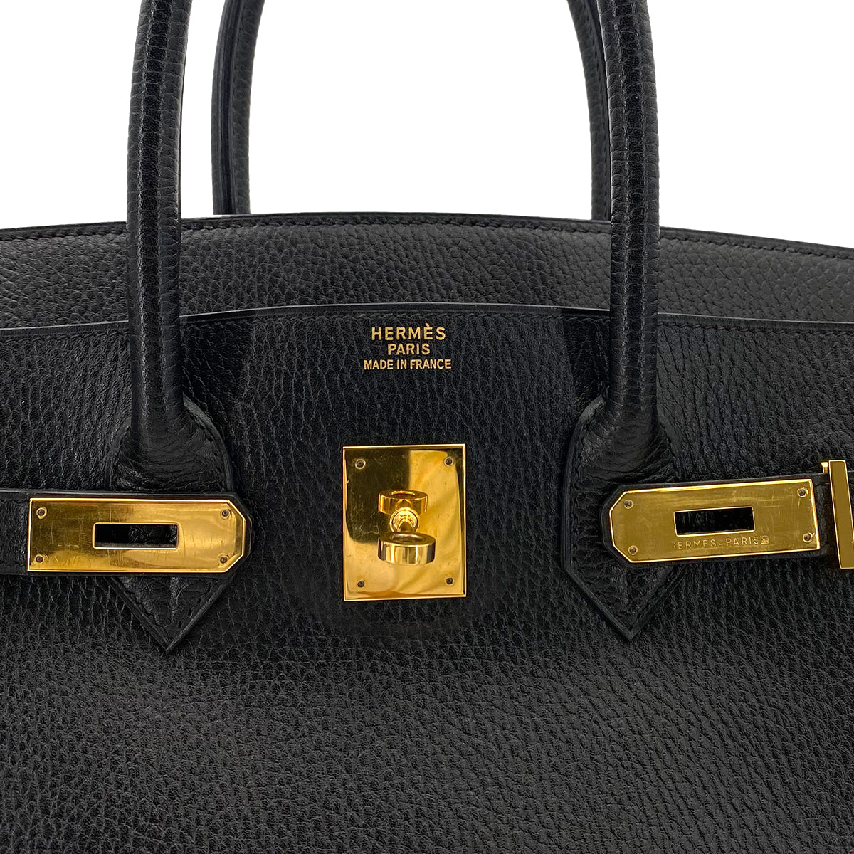 HERMES BIRKIN 35 BLACK ARDENNES HAND BAG 〇Y 90242130
