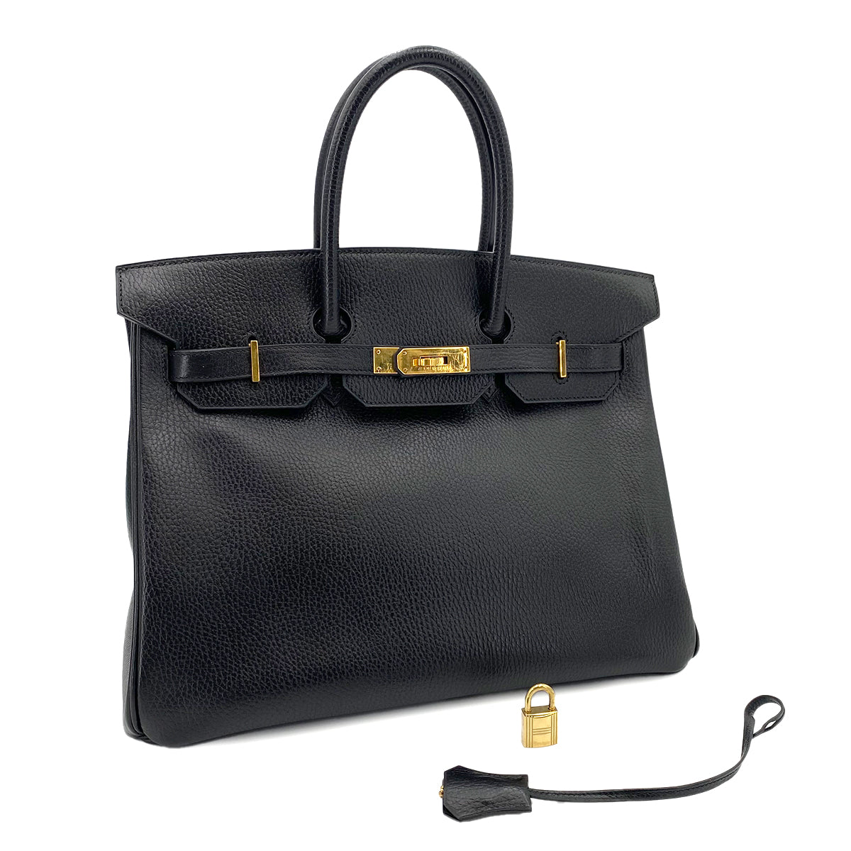 HERMES BIRKIN 35 BLACK ARDENNES HAND BAG 〇Y 90242130