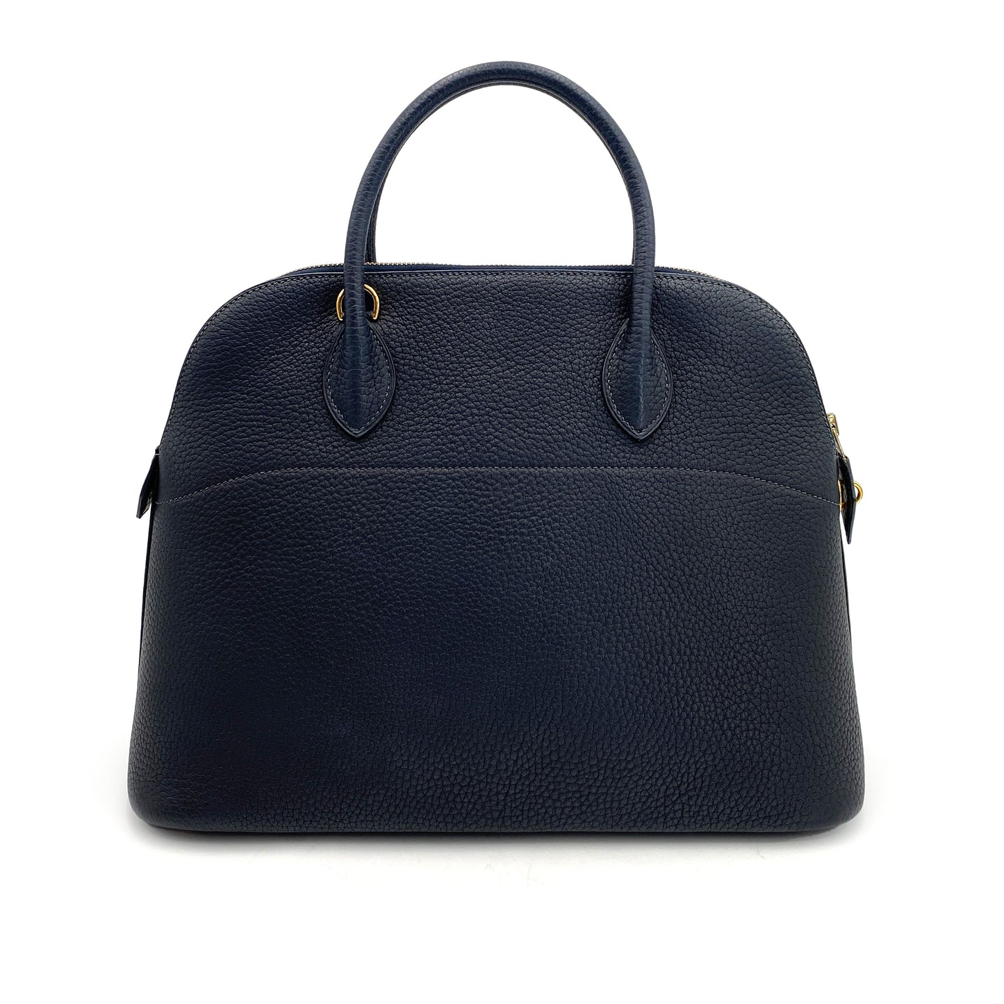 HERMES BOLIDE 37 BLUE INDIGO FJORD HAND SHOULDER BAG □G 90242321