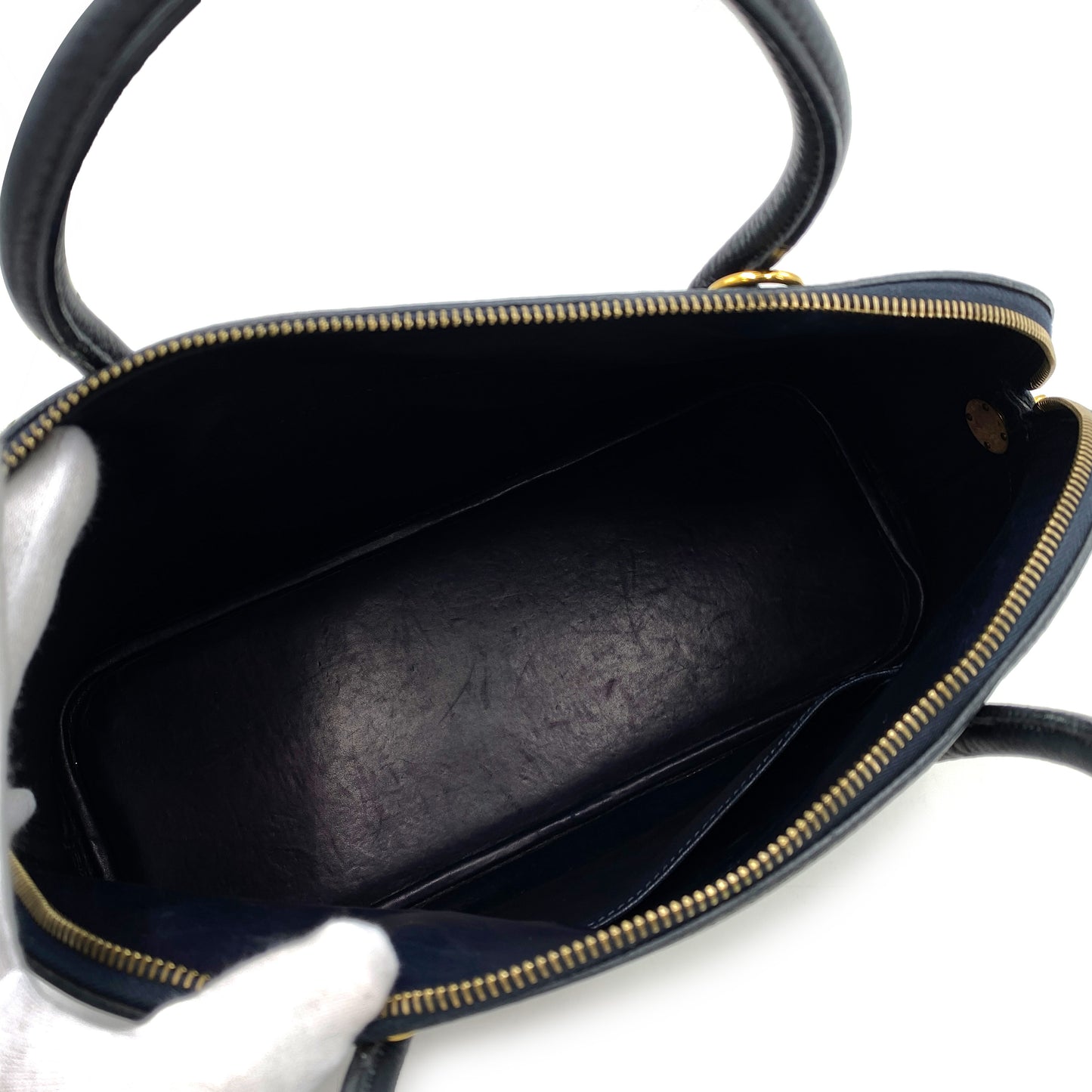 HERMES BOLIDE 37 BLUE INDIGO FJORD HAND SHOULDER BAG □G 90242321
