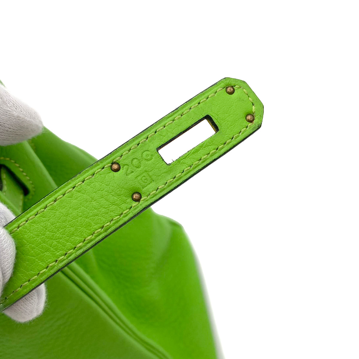 HERMES KELLY 32 RETOURNE APPLE GREEN TAURILLON CLEMENCE HAND SHOULDER BAG □G 90242323