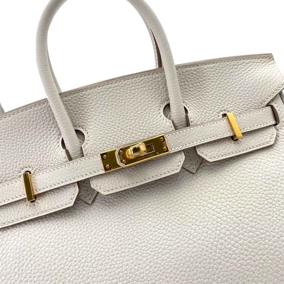HERMES BIRKIN 25 GREASE PEARL TOGO HAND BAG W 90242332