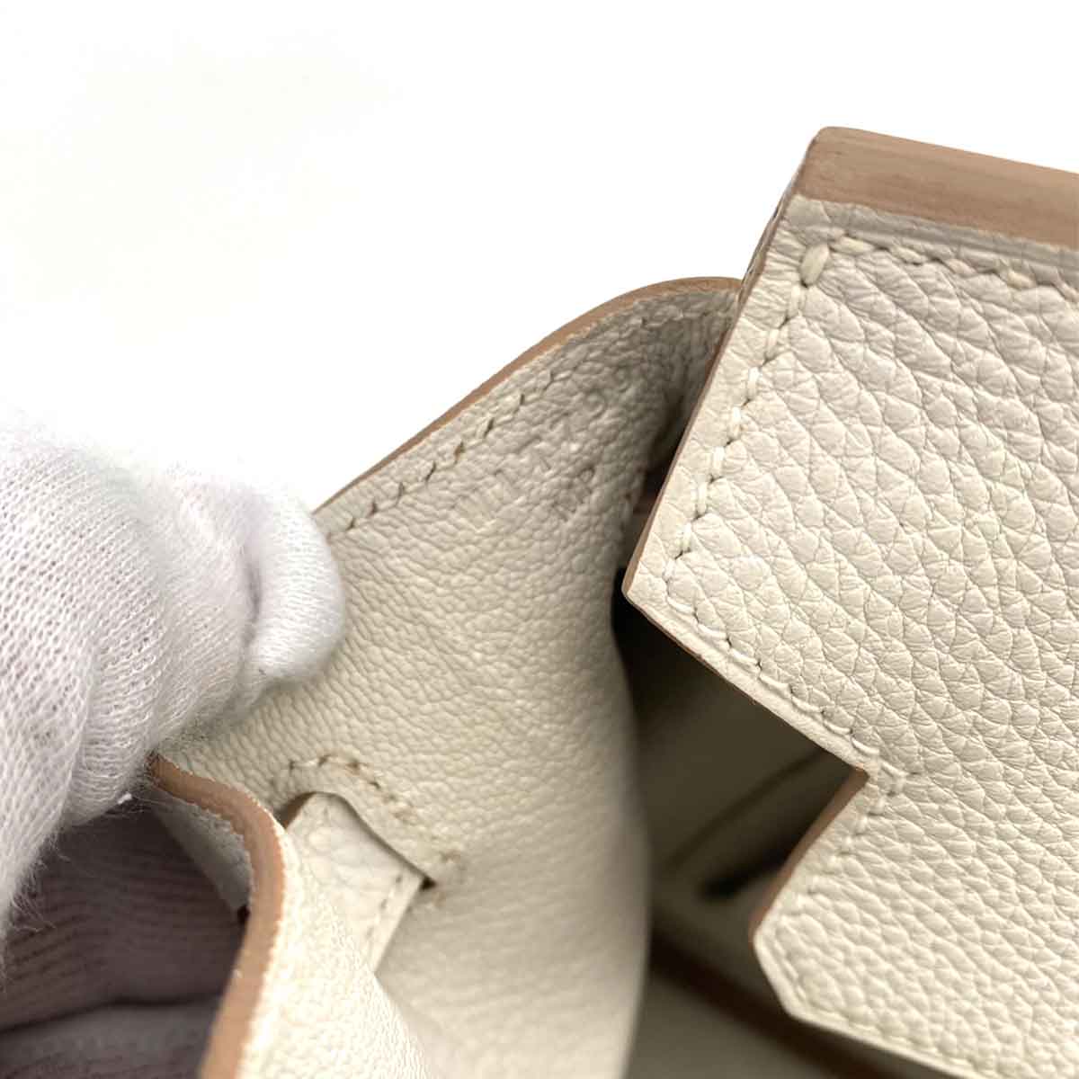 HERMES BIRKIN 25 GREASE PEARL TOGO HAND BAG W 90242332
