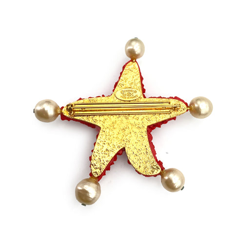 CHANEL VINTAGE BROOCH STARFISH MOTIF COCOMARK FAUX PEARL ACCESSORY 93C 90242336 - PURPOSE
