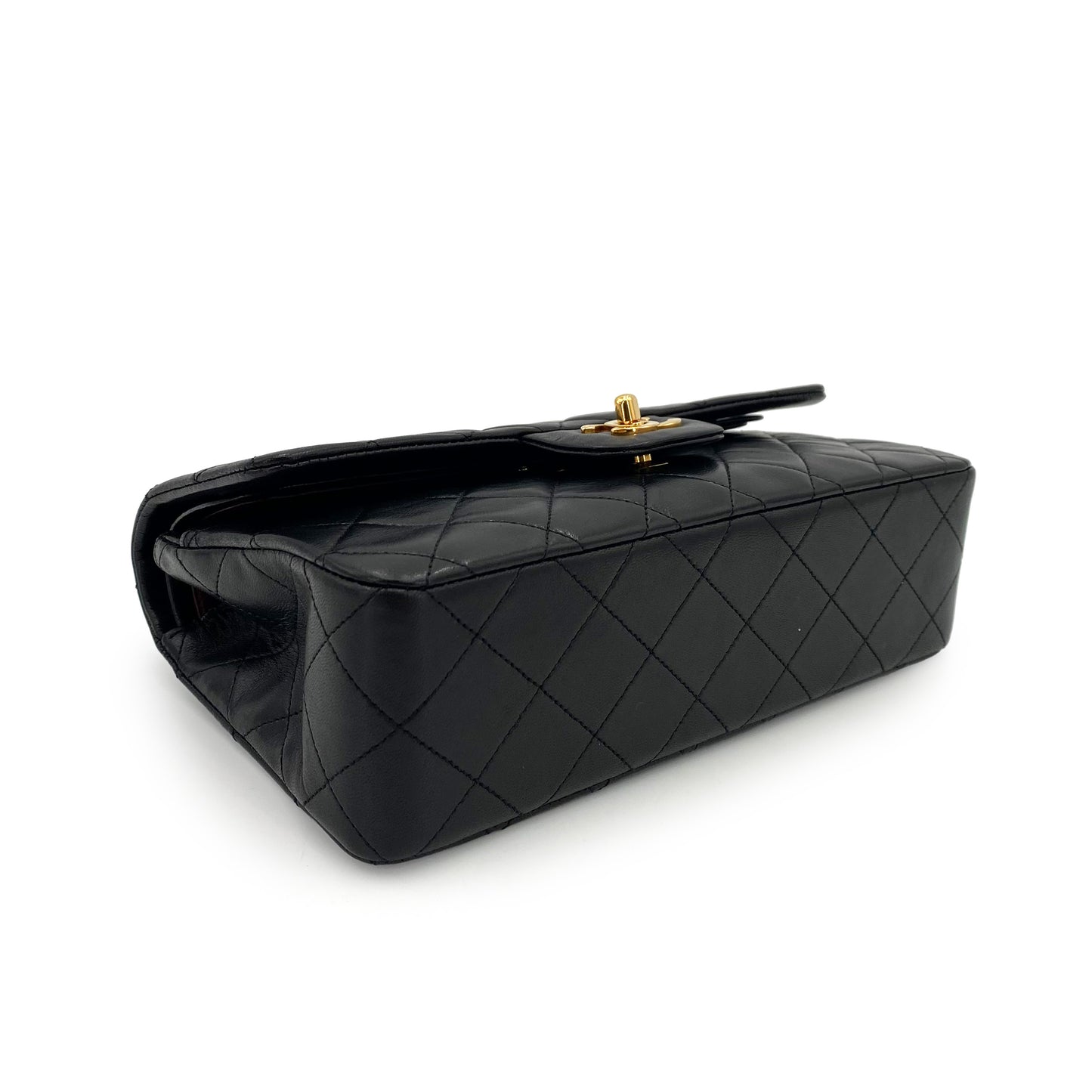 CHANEL VINTAGE CLASSIC FLAP SMALL CHAIN SHOULDER BAG BLACK LAMB SKIN 90242338