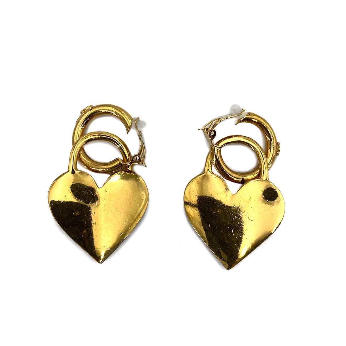 CHANEL VINTAGE EARRINGS HEART MOTIF COLORSTONE ACCESSORY 90242339