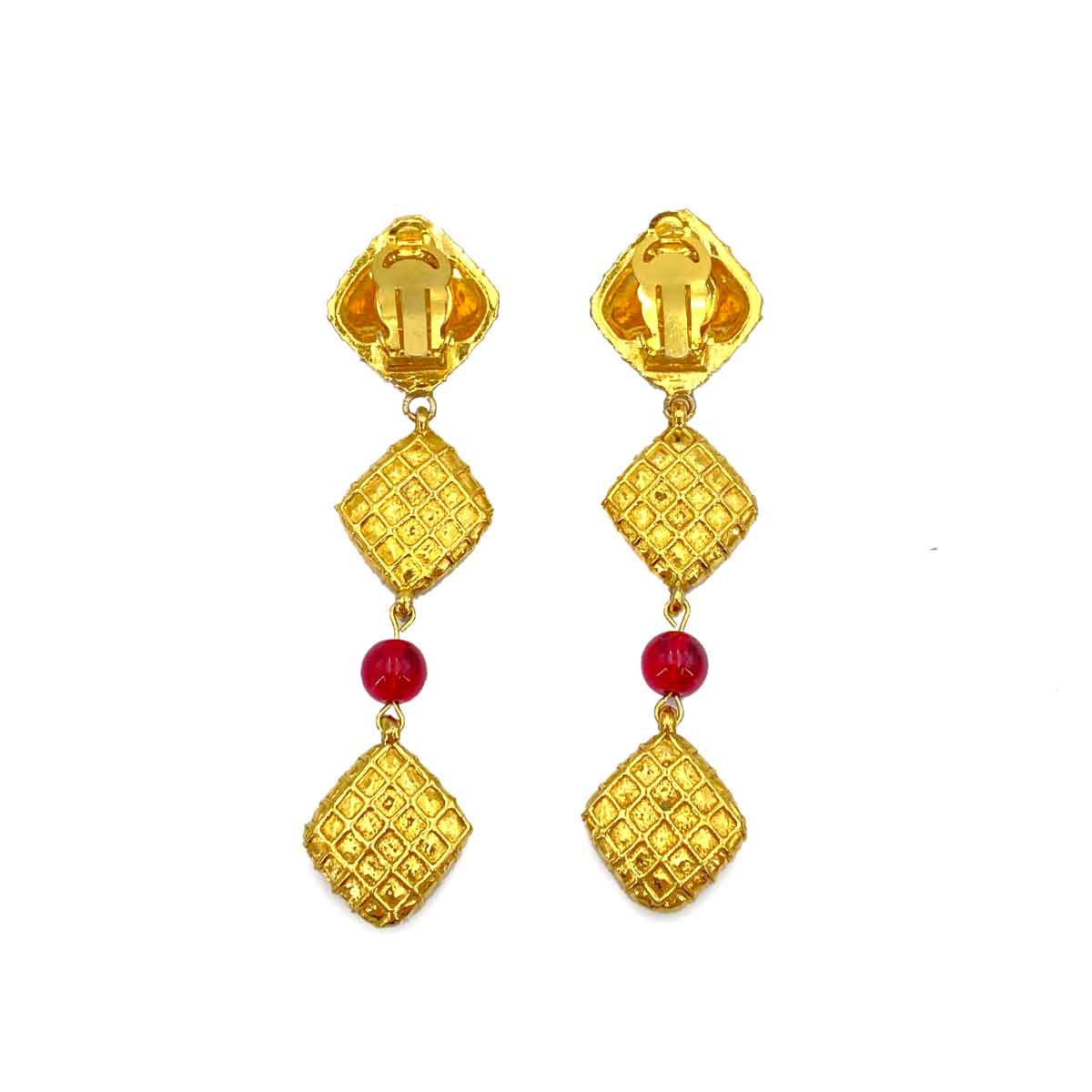 CHANEL VINTAGE EARRINGS COCOMARK COLOR STONE ACCESSORY 90242343