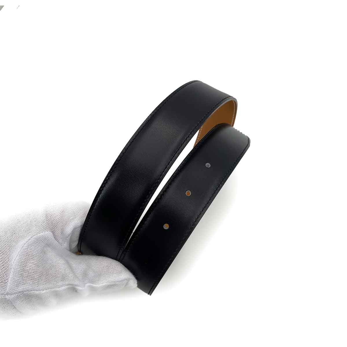 HERMES CONSTANCE BELT BLACK BOXCALF □B 90242344
