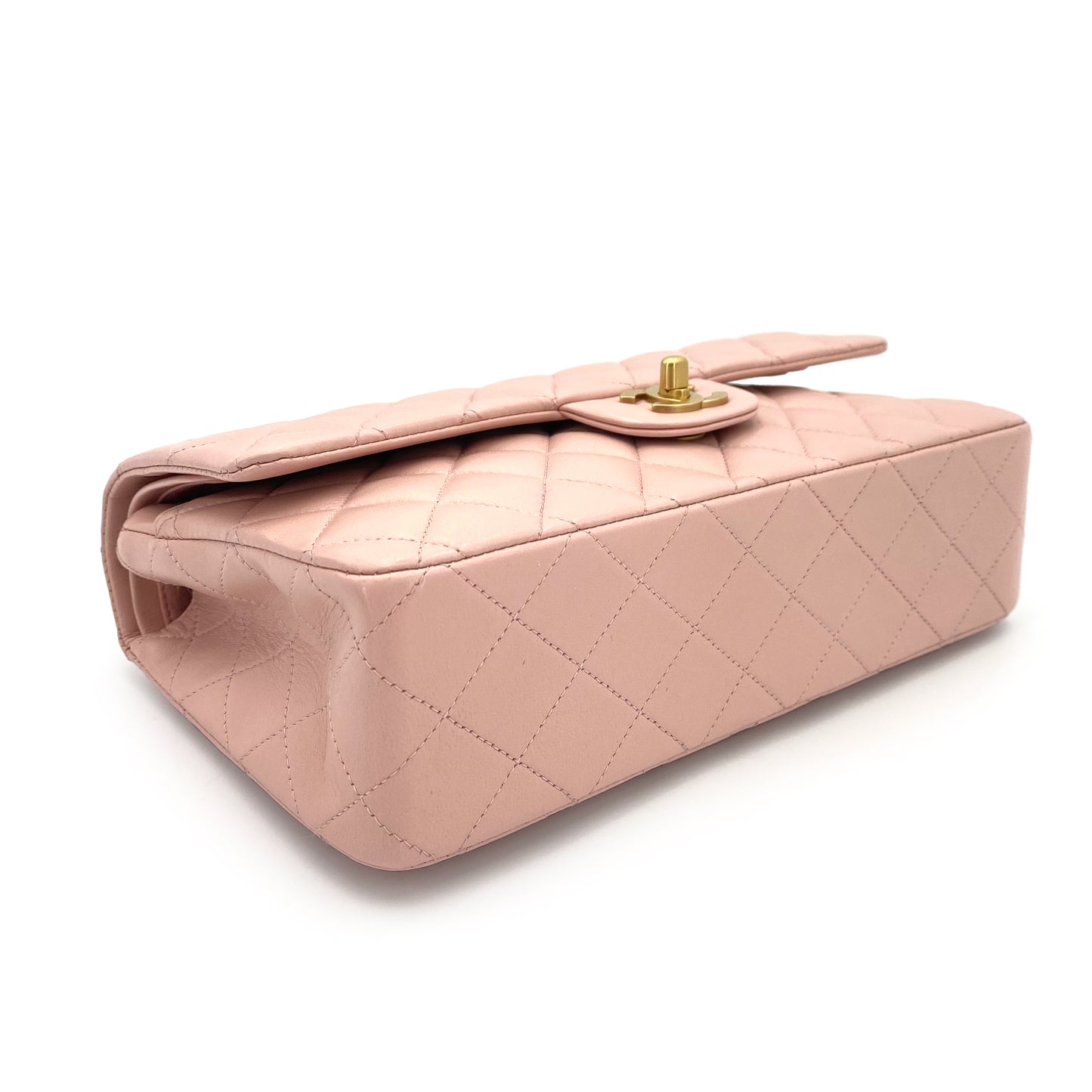 CHANEL VINTAGE CLASSIC FLAP MEDIUM CHAIN SHOULDER BAG PINK LAMB SKIN 90242347