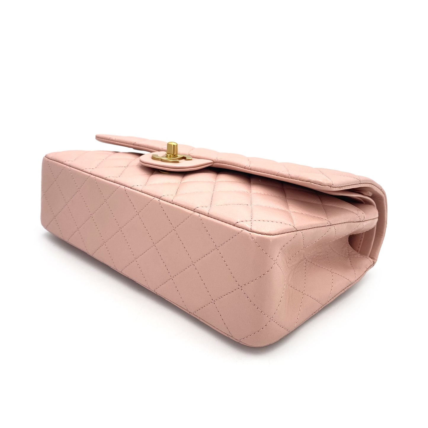 CHANEL VINTAGE CLASSIC FLAP MEDIUM CHAIN SHOULDER BAG PINK LAMB SKIN 90242347